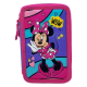 Astuccio Scuola 3D Minnie Disney Multiscomparto 3 Zip - Portacolori Pennarelli Giotto per Bambina