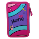 Astuccio Scuola 3D Minnie Disney Multiscomparto 3 Zip - Portacolori Pennarelli Giotto per Bambina