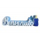 Scritta Benvenuto Decorativo con Biberon e Cuore 3D 30x12x6cm - Perfetto per Nascita e Confettate!