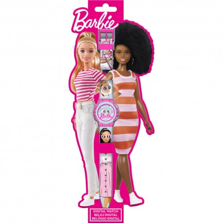 Orologio Digitale Barbie per Bambina con Cinturino Rosa – Confezione Sagomata, Lunghezza 22 cm