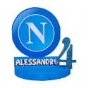 Sagoma in Polistirolo con Logo del Napoli, Personalizzabile con Nome e Numero - Decorazione Compleanno,