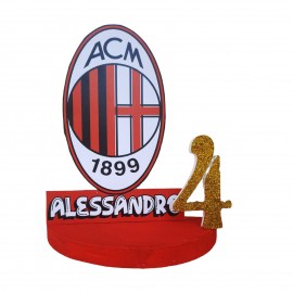 Sagoma Personalizzata in Polistirolo con Nome e Numero AC Milan - Decorazione Centro Tavola per Feste e Compleanni