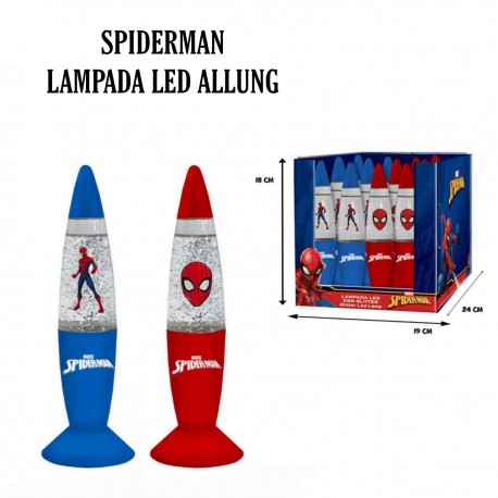 Lampada LED da Tavolo Spiderman Marvel con Effetto Glitter, Luce Notturna Multicolore, Idea Regalo per Bambini e Fan Marvel