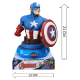  LAMPADA 3D CAPITAN AMERICA MARVEL AVENGERS COMODINO LUCE LED A BATTERIE IDEA REGALO BAMBINO