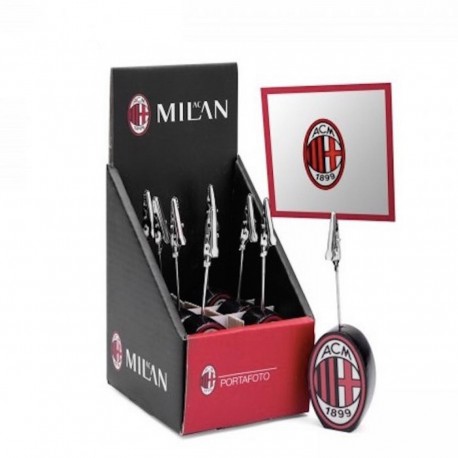 Portafoto Clip Porta Memo Segnaposto AC Milan Ufficiale - Idea Regalo Originale per Tifosi, H 10 cm