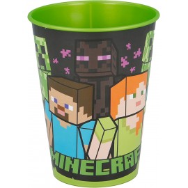 Bicchiere in Plastica Minecraft Disney 260 ml per Bambini – Ideale per Scuola e Tempo Libero