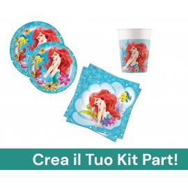 Coordinato per Feste Compleanno Areil Sirenetta Disney Kit Party Bambini Festa e Party