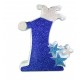 Numero Uno in Polistirolo Glitterato con Stella e Cappello - Centro Tavola Primo Compleanno Blu, 26x16x6 cm 