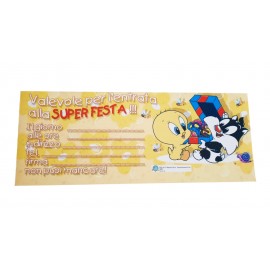 Blocchetto da 12 Inviti per Festa di Compleanno Bambini a Tema Baby Looney Tunes - Tweety & Gatto Silvestro