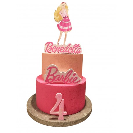 "Torta Scenografica Barbie in Polistirolo Personalizzabile - Nome e Età della Festeggiata per Compleanni Indimenticabili!"