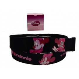  Cintura Bambina di Minnie Disney con Fibbia in Acciaio Nero – Elegante e Funzionale, Con Scatola Regalo Inclusa