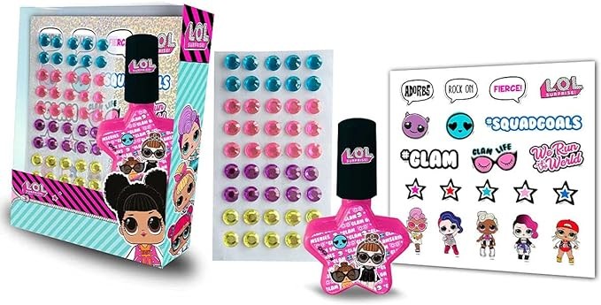 Smalto per Unghie con 40 adesivi strass L.O.L. Surprise Accessori Moda Idea  Regalo Bambina - Non Solo Disney