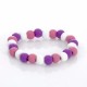 BRACCIALE PALLINE LEGNO FLUO COLOR REGALINI FESTA GADGET COMPLEANNO PARTY BAMBINI