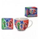 Tazzone in Ceramica con Sottobicchiere PjMasks Superpigiamini Idea Regalo Bambini