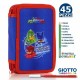 Astuccio Scuola PJ Masks Multiscomparto con 3 Zip - Completo di Pennarelli Giotto e 45 Accessori"