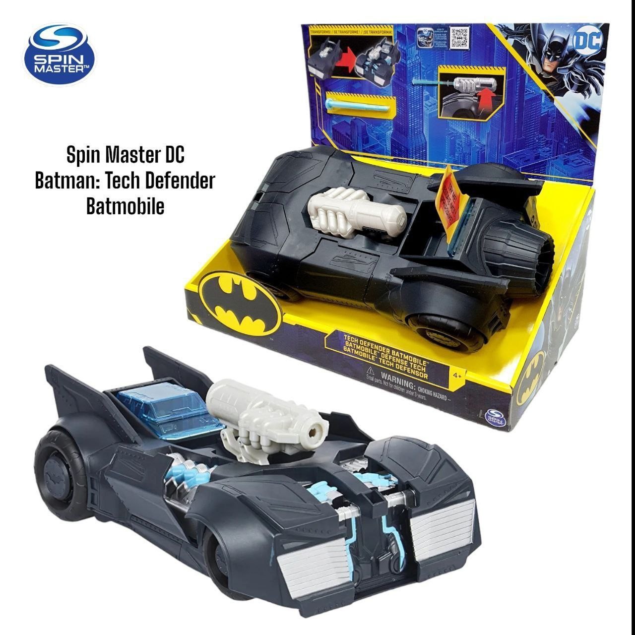 Batmobile trasformabile di Batman per personaggi da 10 cm