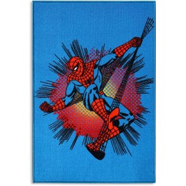 Tappeto Antiscivolo per Cameretta Bambini Spiderman 80x120 cm - Resistente e Facile da Pulire