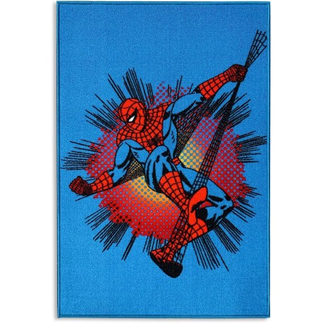 Tappeto Antiscivolo per Cameretta Bambini Spiderman 80x120 cm - Resistente e Facile da Pulire