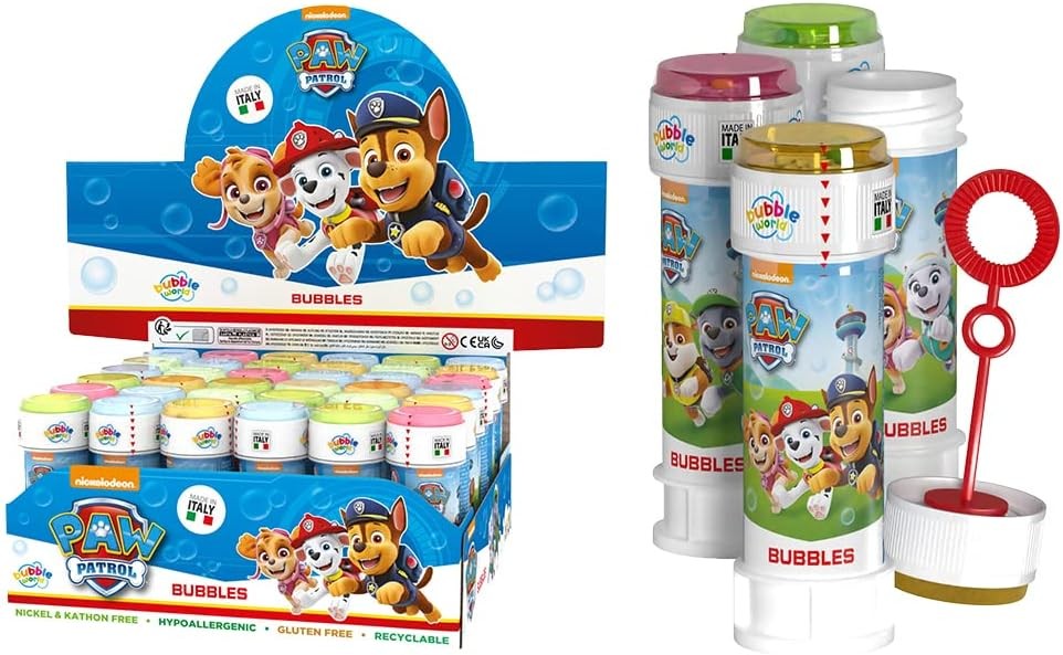 36 BOLLE DI SAPONE PAW Patrol BAMBINA flacone ANIMAZIONE COMPLEANNO FESTA  PARTY