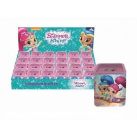 Temperamatite in Latta Quadrato Doppio Foro Shimmer & Shine Disney - Accessorio per Scuola e Regalino per Festa