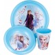 Set Pappa Plastica 3 Pezzi Frozen Disney Anna & Elsa - Piatto Fondo, Piano e Bicchiere