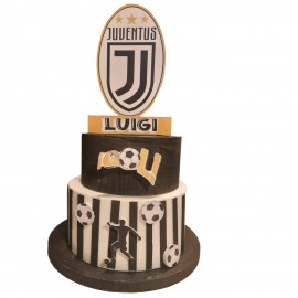 Torta Compleanno Juventus in Polistirolo Personalizzata con Nome e Numero