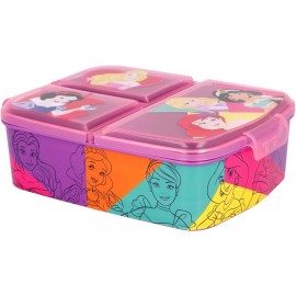 Portapranzo Multiscomparto Principesse Disney in PVC - 18 x 13,5 x 5,5 cm, per Scuola e Tempo Libero