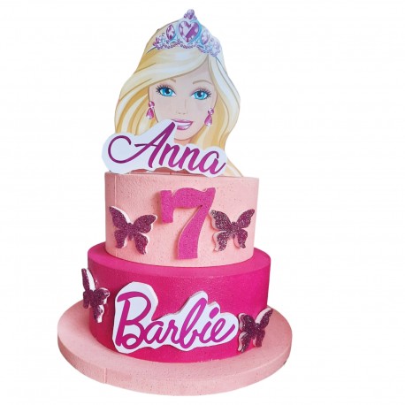 "Torta Scenografica Barbie in Polistirolo Personalizzabile - Nome e Età della Festeggiata -