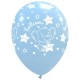 Palloncini Blu Baby Battesimo con Elefantino - 100 Pezzi, 12 Pollici, Lattice Biodegradabile, Aria/Elio