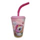 Bicchiere con Cannuccia Unicorno Disney in Plastica - 430 ml