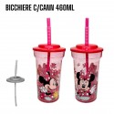 Bicchiere con Cannuccia 460ml Disney Minnie Mouse - Ideale per Scuola, Sport e Tempo Libero delle Bambine