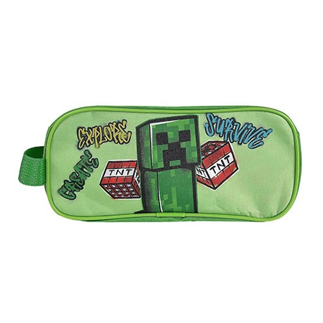 Astuccio Tombolino Portacolori Minecraft - 23x8cm, Colore Verde"