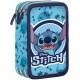 Astuccio Scuola di Stitch con 3 Zip - Completo di Pennarelli Giotto, Penna e Pastelli - 44 Pezzi"