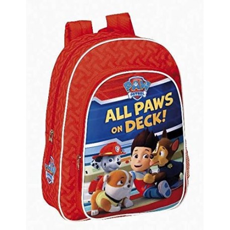 "Zaino Scuola Doppia Cerniera Junior 38cm Paw Patrol - Con Spallacci Imbottiti e Regolabili,