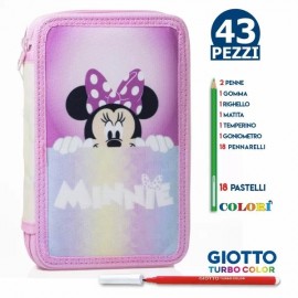 ASTUCCIO SCUOLA PRINCIPESSE DISNEY 3 ZIP/CERNIERE PORTA COLORI GIOTTO TURBOCOLOR