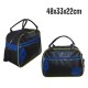 Borsa Palestra Nero Azzurro in Ecopelle - Borsoncino Bagaglio da Viaggio - Dimensioni 48x33x22 cm"