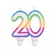 CANDELA ARCOBALENO COMPLEANNO ANNIVERSARIO N° 20