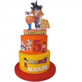 Torta Scenografica Dragon Ball Z Personalizzabile con Nome e Numero - Decorazione per Compleanni e Eventi Speciali