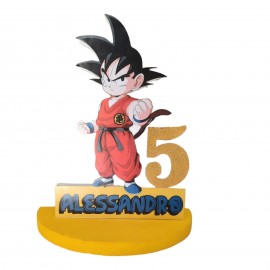 "Sagoma in Polistirolo Dragon Ball con Nome e Numero - Centro Tavola per Festa di Compleanno Bambino"