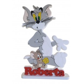 Sagoma in Polistirolo Tom & Jerry  Personalizzata con Nome Compleanno festa e party Disney Marvel cm 70