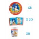 "Coordinato per Feste Compleanno - Kit Festa di Sonic: Piatti, Bicchieri e Tovaglioli di Carta"