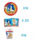 "Coordinato per Feste Compleanno - Kit Festa di Sonic: Piatti, Bicchieri e Tovaglioli di Carta"