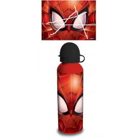 "Borraccia in Alluminio Spiderman Marvel con Beccuccio e Coperchio - 500 ml - Uomo Ragno per Scuola e Tempo Libero Bambino"