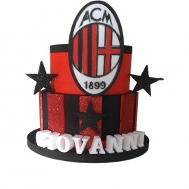 "Torta Scenografica Personalizzata AC Milan - Decorazione Perfetta per Feste di Compleanno e Eventi Speciali