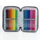 .ASTUCCIO SCUOLA  TRIPLO 18+18 GIOTTO YORK NERO BE SMART PORTACOLORI 3 CERNIERE COMPLETO 45 PZ