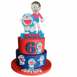 Torta Scenografica in Polistirolo Doraemon - Decorazione Centro Tavola Personalizzabile per Compleanno con Nome e Numero