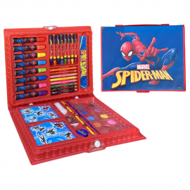 "Valigetta 52 Pezzi Colori Spiderman Marvel Uomo Ragno - Kit Completo di Cancelleria per Bambini"