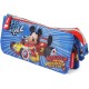 Astuccio Bustina Porta Colori Mickey Disney - 3 Scomparti con Cerniera