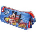 Astuccio Bustina Porta Colori Mickey Disney - 3 Scomparti con Cerniera