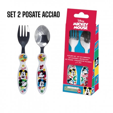 POSATE FROZEN II DISNEY FORCHETTA E CUCCHIAIO IN ACCIAIO INOSSIDABILE ATOSSICO BAMBINA